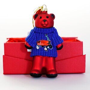 2019 Samantha Brown Swarovski Crystals Red Teddy Bear Ornament